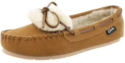 Clarks Women Warm Cozy Slip On Moccasin Slippers Holly