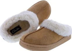 Clarks Women's JMS0587 Suede Indoor & Outdoor House Slippers