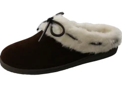 Clarks Womens Winter Cozy Fur Easy On Lightweight Suede Slippers