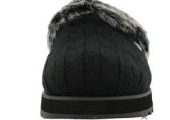 Skechers Women Wide Width Furry Cozy Open Back Slippers Ice Angel