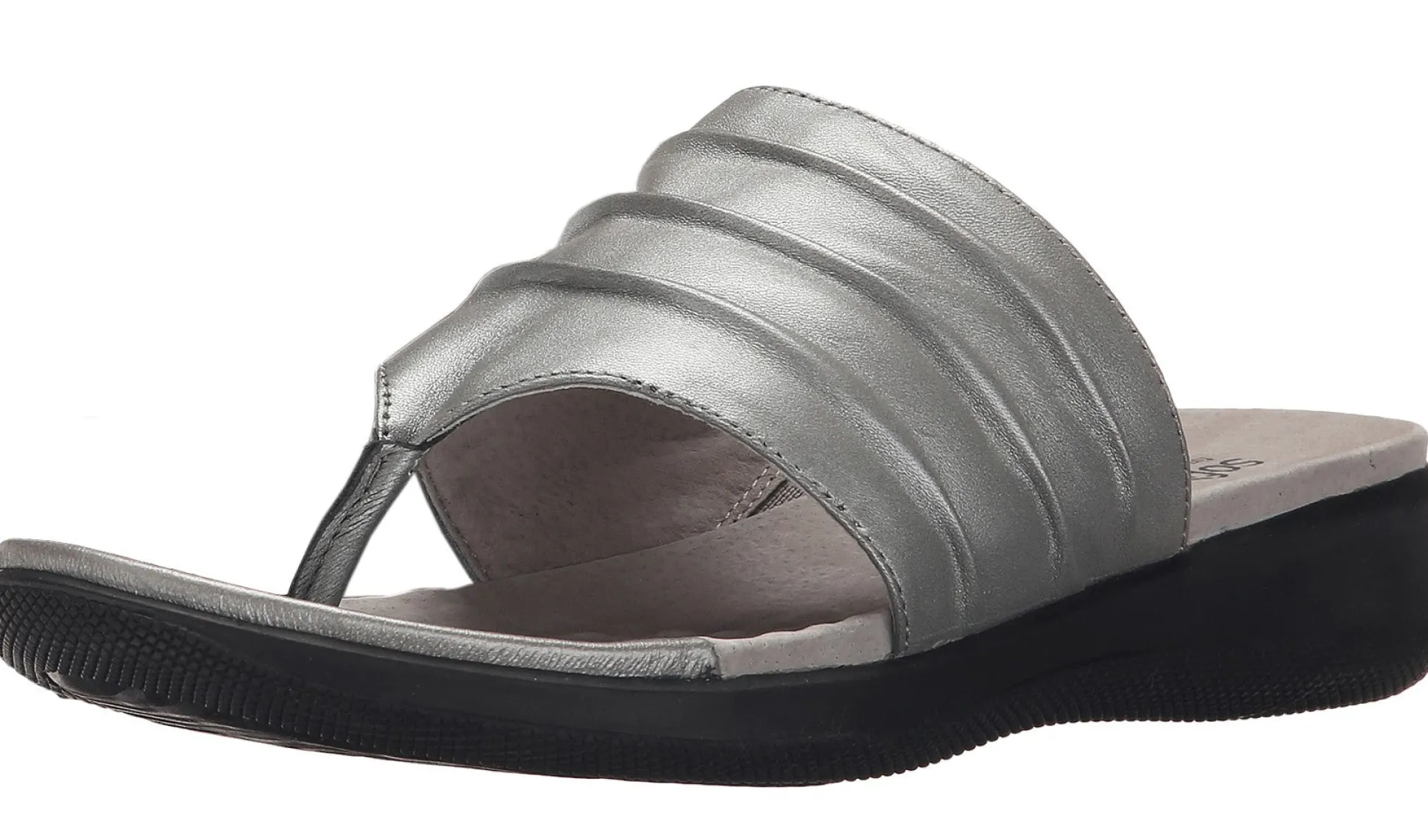 Softwalk Womens Summer Leather Sandals Thick Sole Wedge Slides